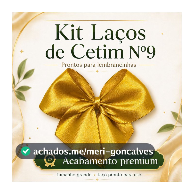 Kit Laços de Cetim nº 9  Laços Prontos para Lembrancinhas de Luxo Casamento, Festa e Batizado