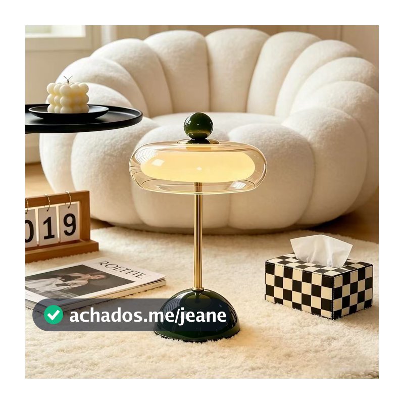 Abajur De Mesa Cogumelo De Vidro Bauhaus Recarregável Interruptor De Toque Cuidado Com Os Olhos Para Decoração De Quarto