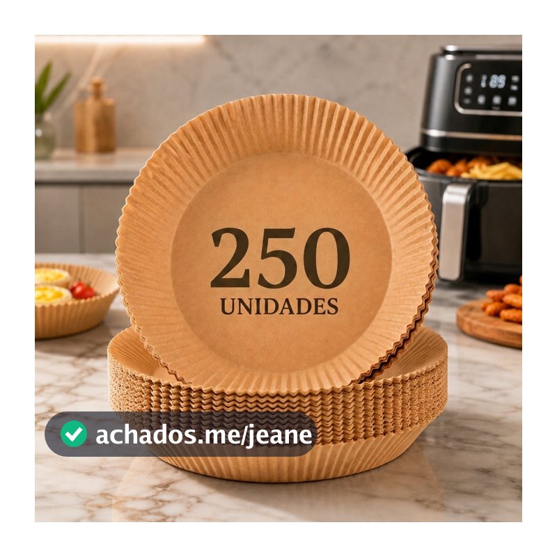Kit 250 Forro Papel Airfryer Descartável Forma Antiaderente
