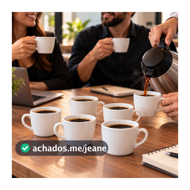 Porcelana Branca em Jogo com 6 Xícaras de Chá 150ml Modelo Liso Clássico Resistente para Serviço de Mesa Elegante