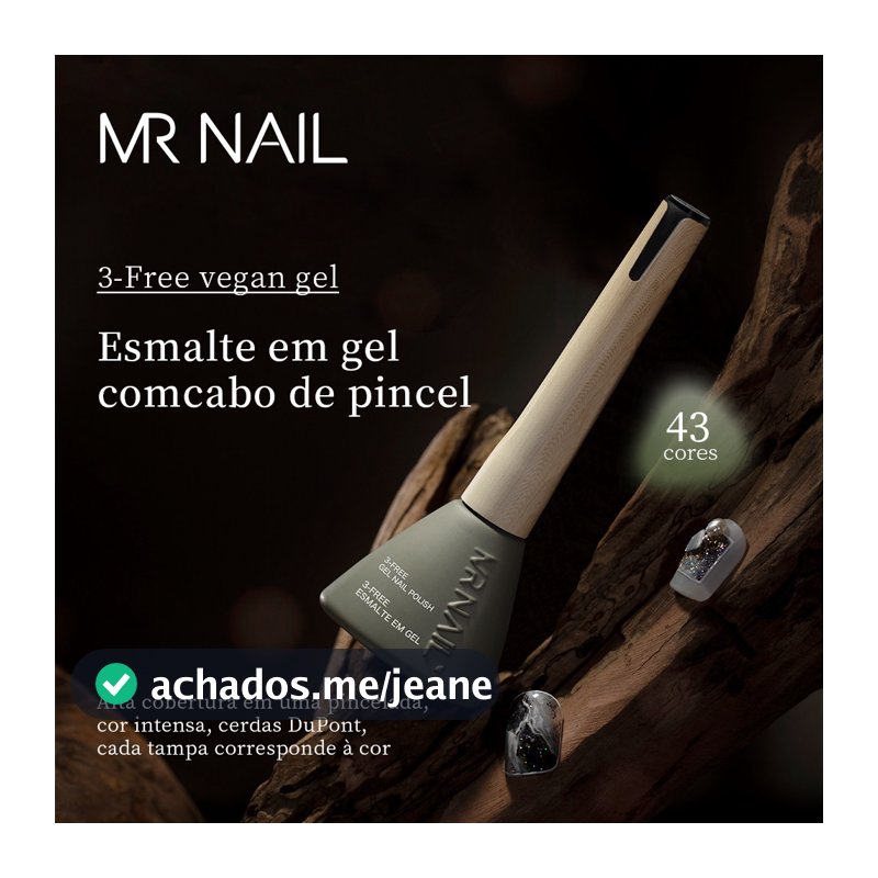 Esmalte em Gel 14g com Pincel 3-Free Vegano Alta Qualidade – MR Nail
