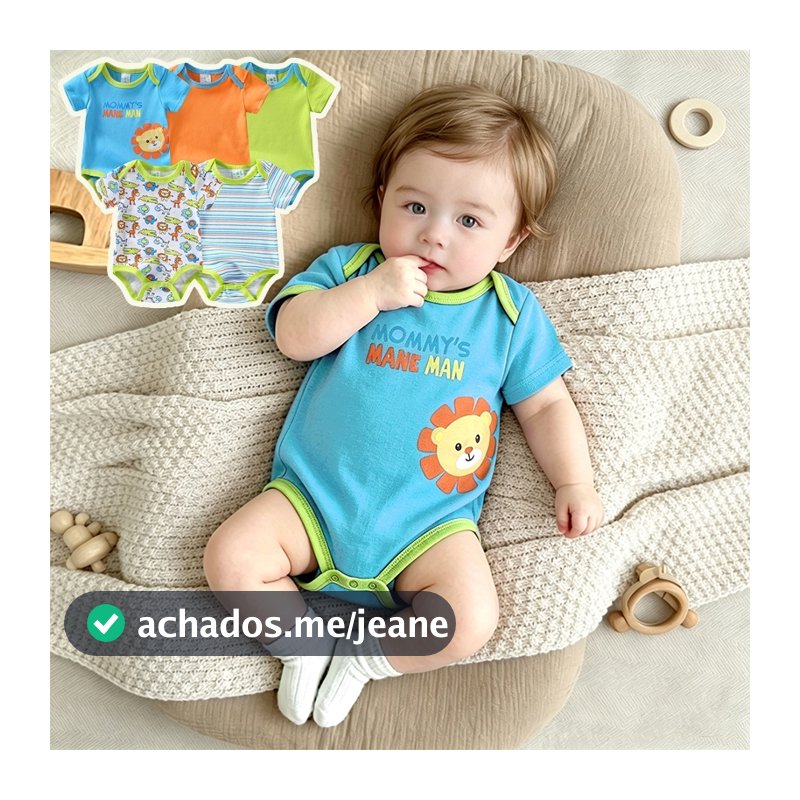 Bodysuits Kit 5 Peças Body Manga Curta Bebê 100% algodão Série Minimalista Uso Diário Jumpsuits