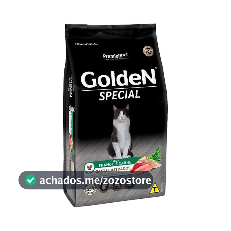 Ração Seca GoldeN Special Frango e Carne para Gatos Castrados 10,1kg