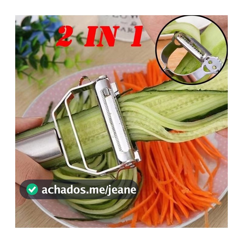 Descascador INOX Legumes Frutas Dupla Lâmina Móvel 2 Em 1/Descascador De Legumes Verduras Frutas promoção