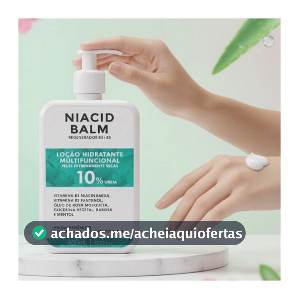 Loção Hidratante Corporal Niacid Balm 450ML Niacinamida Hidratação Profunda Pele Extremamente Seca
