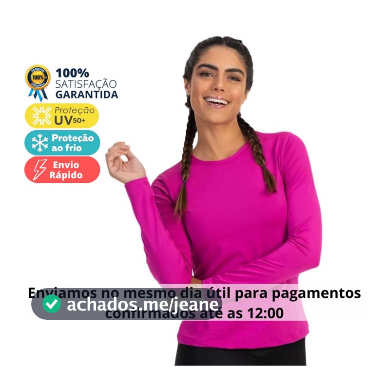 camisa proteção solar feminina uv lisa - segunda pele. proteção uv cores blusa lisa - uv fator 50+