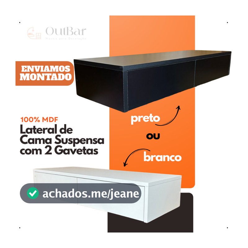 Mesa De Cabeceira Penteadeira 2 Gavetas Suspensa