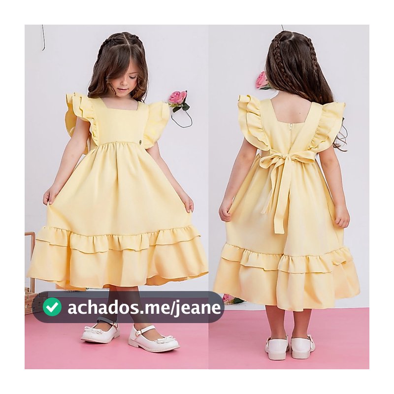 Vestido Infantil Menina Com Amarração Festa Aniversário Casamento Batismo Formatura Ensaio