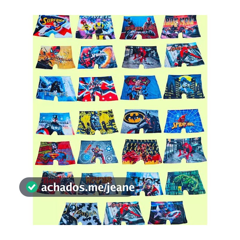 Kit 2 Cueca Box Infantil de Todos os Personagens