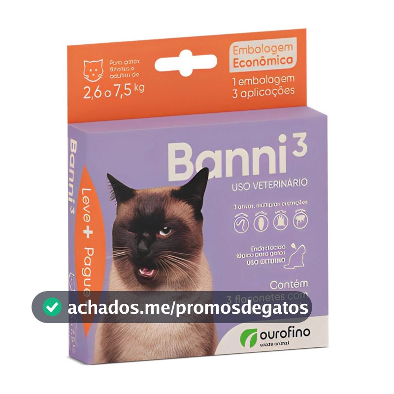 Banni 3 - Ouro Fino Embalagem Com 3 Flaconetes 7,5kg 0,90ml