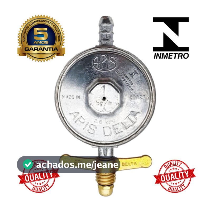Registro Regulador Gás de Cozinha para Botijão Domestico Fogão Cooktop Forno