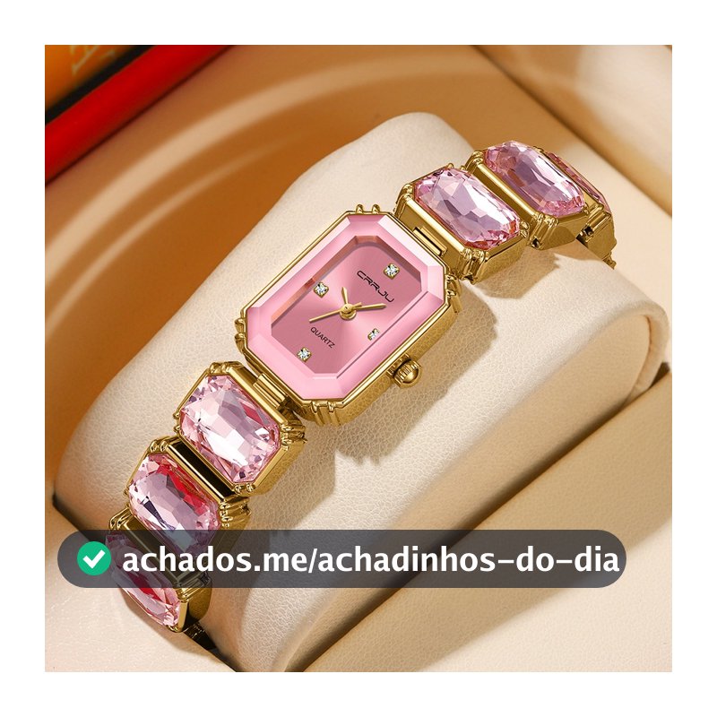 Novo Relógio Feminino CRRJU Marca De Moda Autêntica Com Pulseira De Aço Inoxidável Design Criativo Exclusivo Mostrador Q