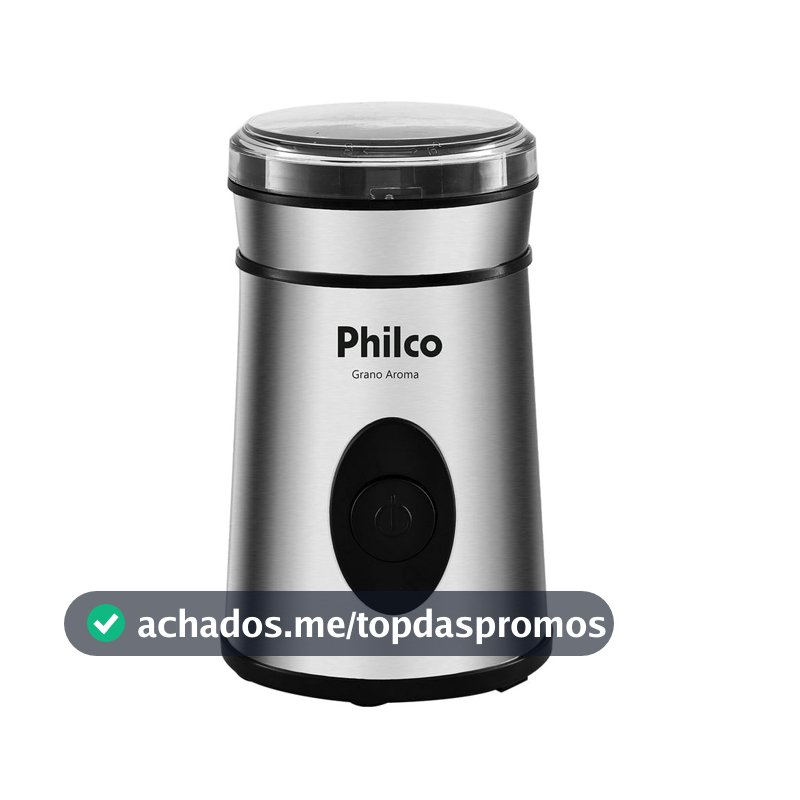 Moedor de Café Philco 50g de grãos 200W Inox Grano Aroma