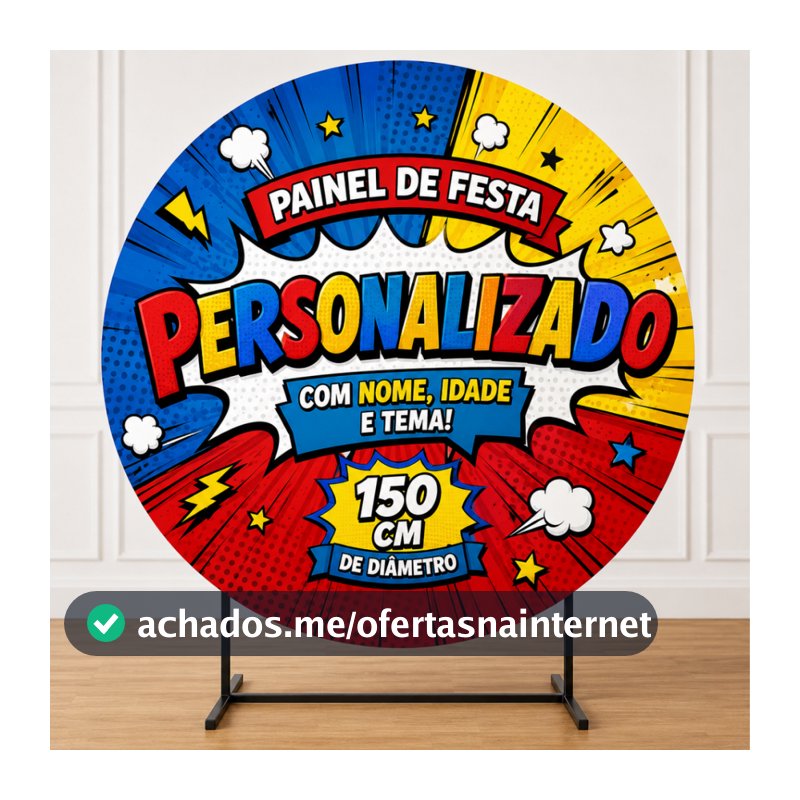 Painel Festa Redondo 1,50cm e 50cm Personalizado Infantil Evento Sua Arte que escolher Com Seu Tema Barato