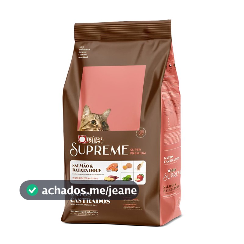 Ração Quatree Supreme 10kg Gato castrado Salmão/Batata Doce