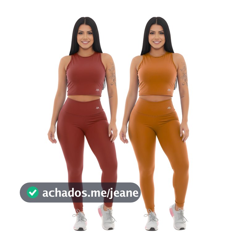 Kit 2 Conjunto Blackout Zero Transparencia Moda Fitness