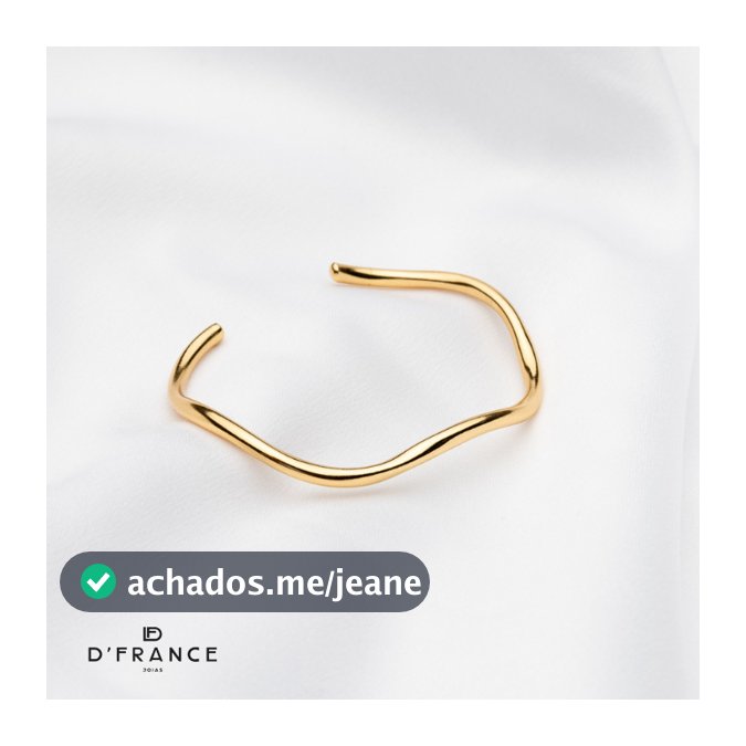 Bracelete Ondas Regulável Banhado a ouro 18K - D France Semijóias