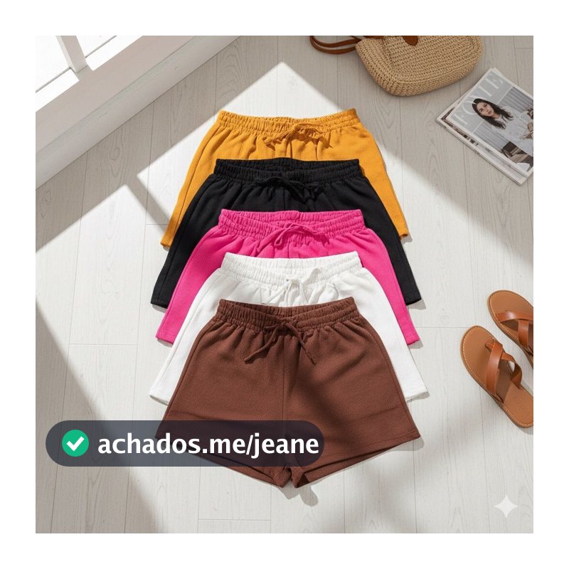 Kit 2 Shorts Femininos de Moletinho | Cós Alto com Amarração e Caimento Confortável – Cores Sortidas
