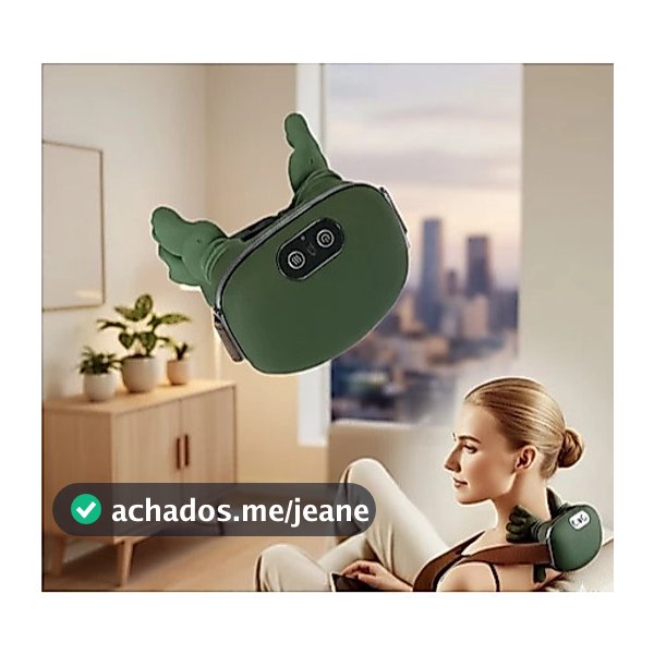 Massageador Shiatsu Elétrico com Aquecimento – Portátil para Pescoço, Ombros, Costas 3 Níveis de Intensidade