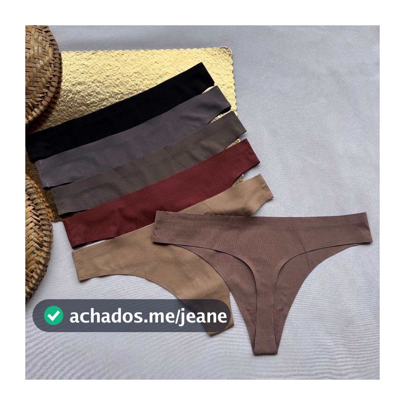 Kit Calcinhas Fio Canelada Corte a Laser Sem Costura Poliamida Lingerie Fio Dental Importada Tanga