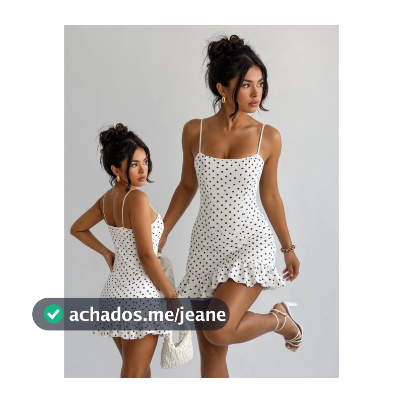 Vestido Feminino Poá com Bolinha de Alcinha no Canelado Premium Verão 2027