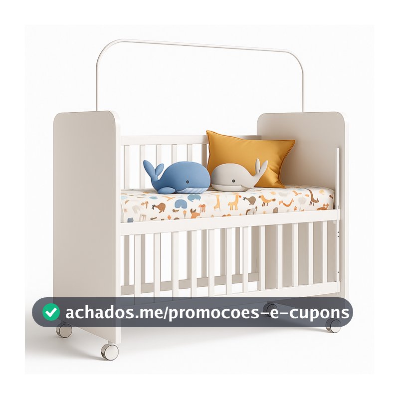 ENVIO FULL - Mini Berço Bedside Com Grade Móvel + Colchão, Mini Berço Infantil Multifuncional