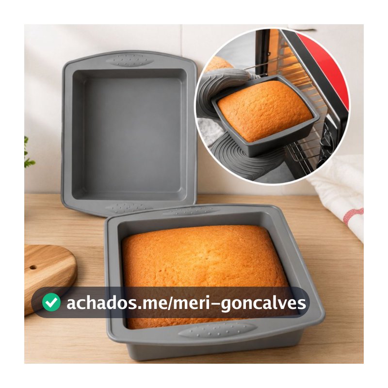 Forma De Silicone Quadrada 26x24cm Forno Airfryer Fritadeira Elétrica 612L Gigante Bolos Tortas