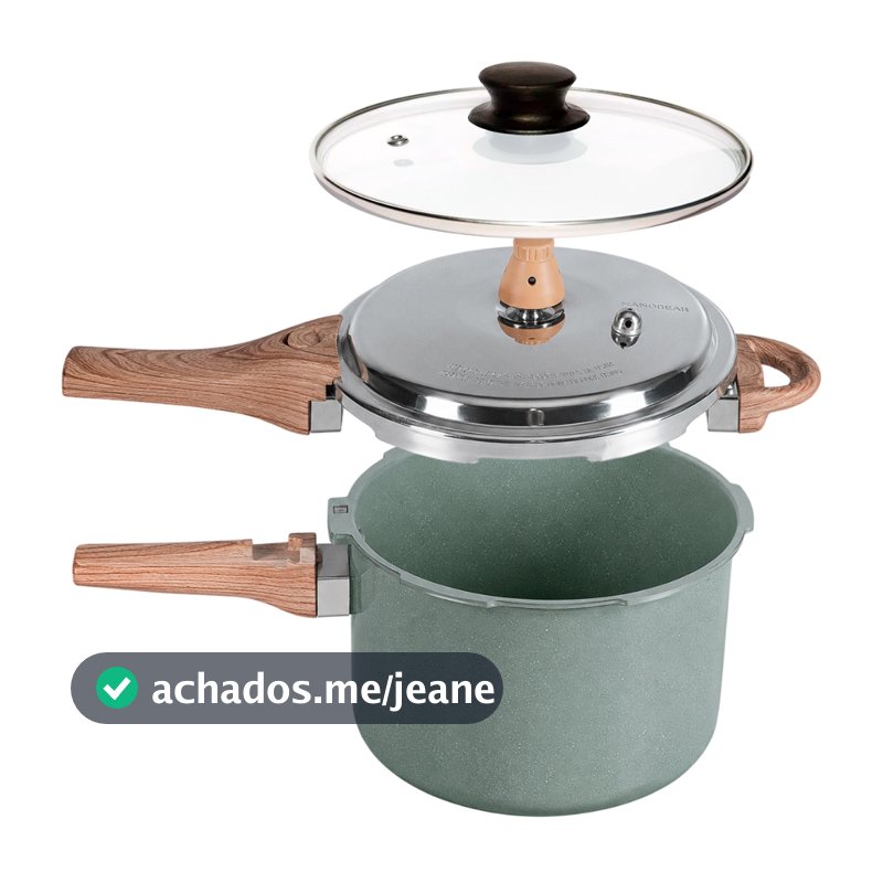 Panela de Pressão 4,2Lts 2 em 1 Brinox Ceramic Life Botanika com Indução e Revestimento Cerâmico