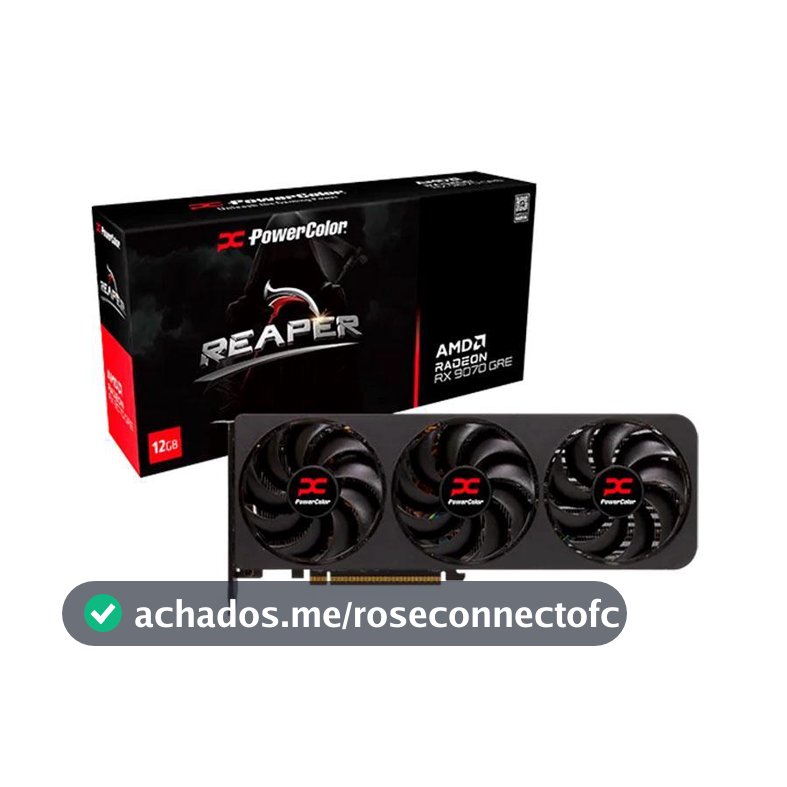 Placa de Video PowerColor Radeon RX 9070 GRE Reaper, 12GB, GDDR6, 192-bit, RX9070GRE-12G-A