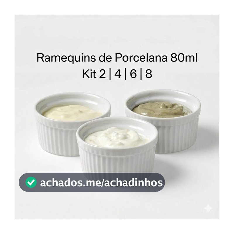 Kit Ramequins Porcelana 80ml | Molhos Porções Restaurante Buffet Sobremesas Porcelana