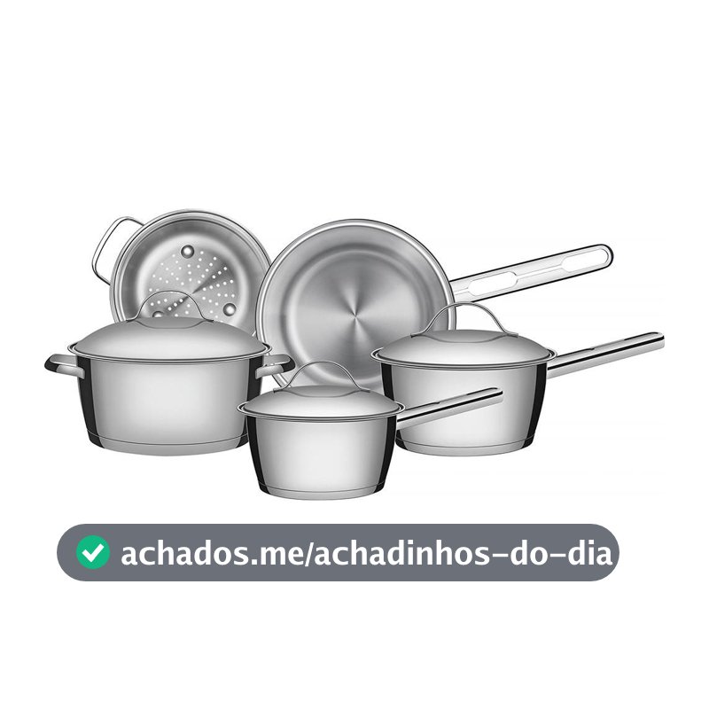 Jogo de Panelas de Aço Inox Indução Tramontina 5 Peças Allegra