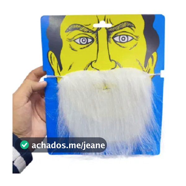 BARBA Postiça Falsa BRANCA para Festa a Fantasia - Pirata Papai Noel Carnaval Formatura Brincadeiras
