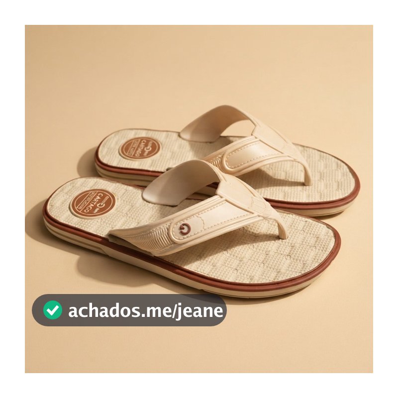 Chinelo de Dedo Masculino Bege Marrom Palmilha Conforto Casual Elegante Praia
