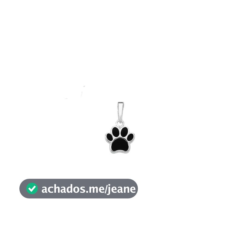 Pingente de Prata 925 Patinha de Cachorro 7mm Resinado