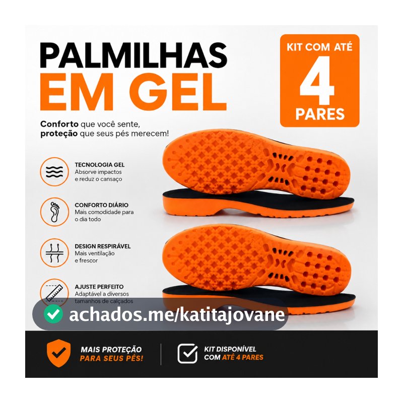 Palmilha Ortopédica Em Gel PU Anatômica Promoção Envio Imediato
