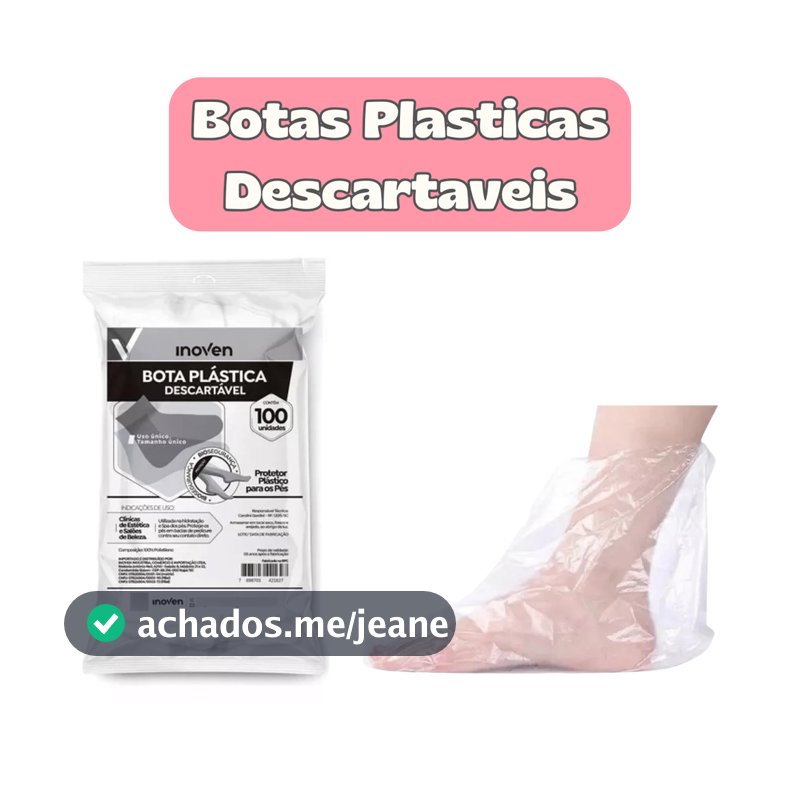 Bota Plástica Descartável Inoven para Salão de Beleza Estética Manicure Pedicure