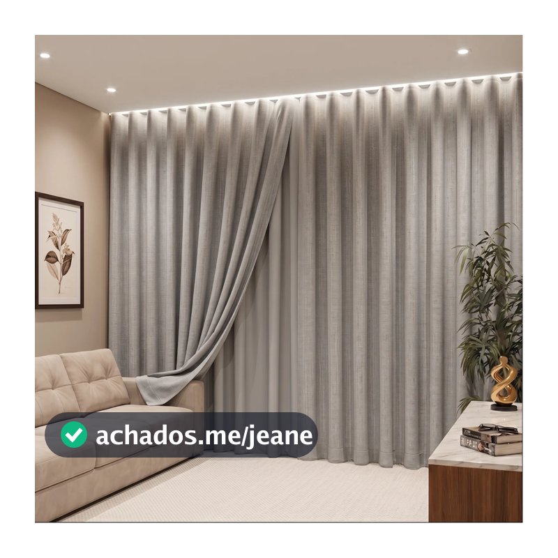 Cortina Voil Gaze de Linho 8,00x2,80/2,50/2,30 C/ Forro Blackout Grosso Original