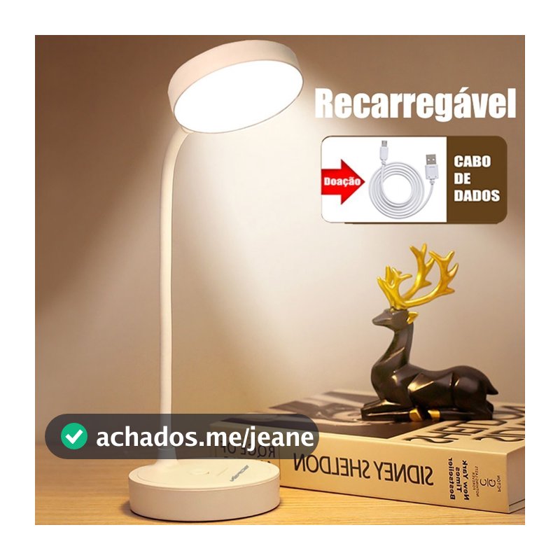 Luminária De Mesa Recarregável Led Com Proteção Os Olhos Usb Iluminaria Abajur Lâmpada De Mesa Para Quarto Dormitório