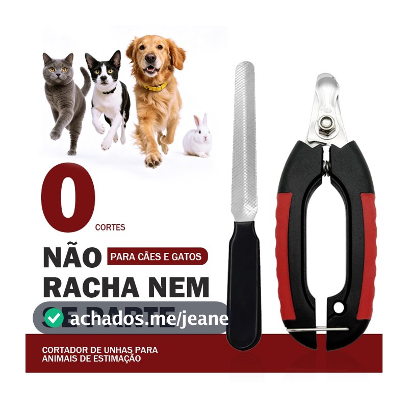 Alicate Cortador de Unhas Pet Grande Profissional com Lixa