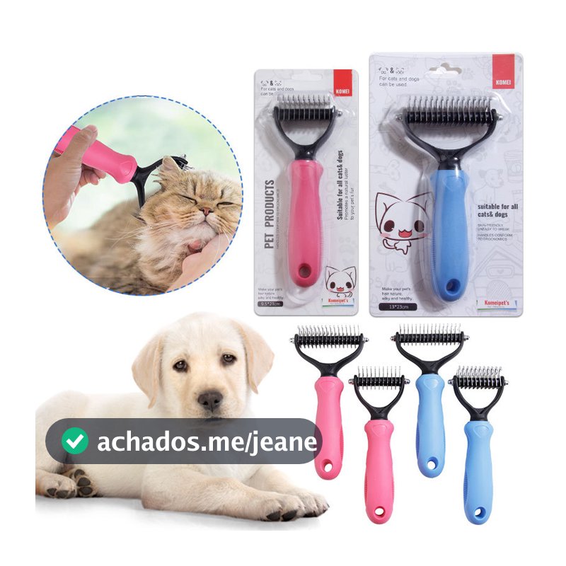 Desembolador de Pelos Longos para Cachorro Gato Pet Escova Pente Rake Pet Shop Groomer Simples e Duplo