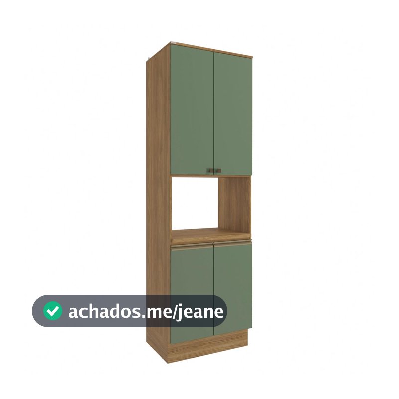 Kit Forno Celeste Kappesberg 100% MDF 4 Portas Nogueira/Verde 70cm