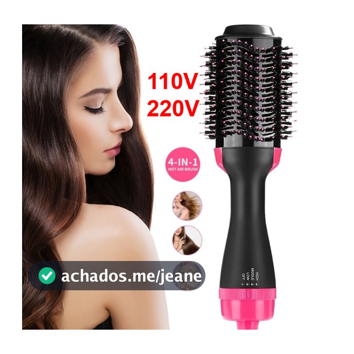 Escova Secadora 110/220v Alisador Elétrica Escova de ar quente Modeladores de cabelo Com 3 Em1 Hair