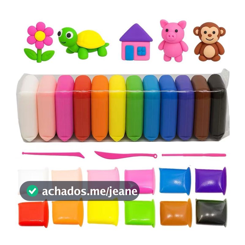 12 Massinhas Argila EVA que Pula Infantil Brinquedo Não Suja