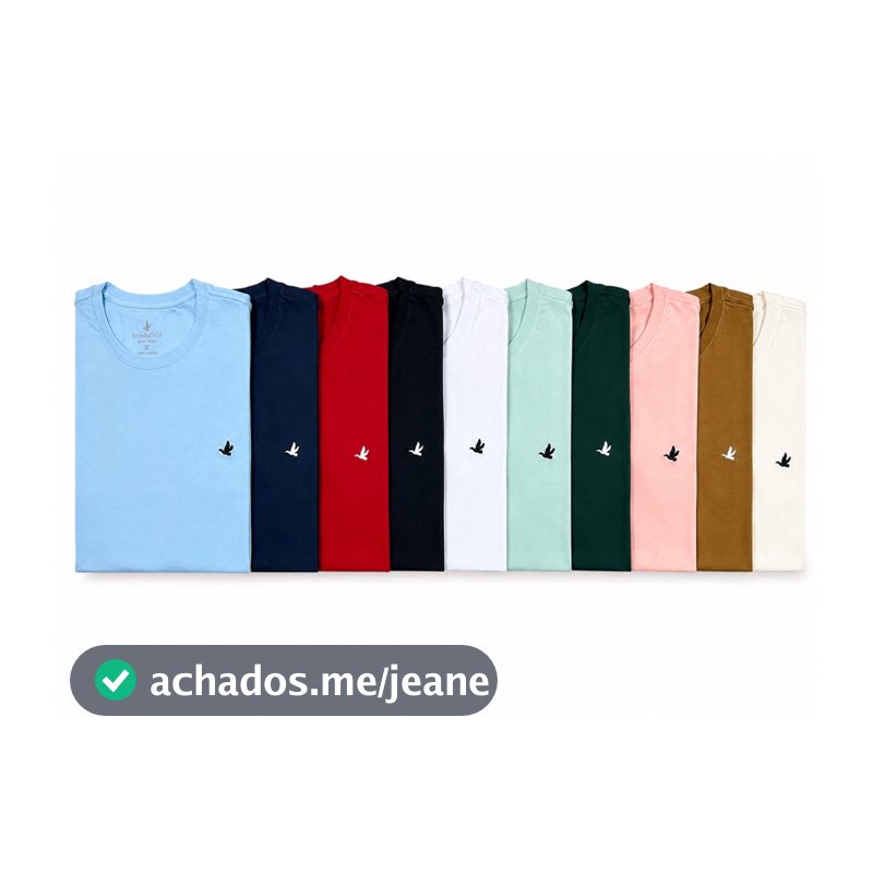 Camiseta Brooksfield Masculina Algodão Peruano 40.1 Premium Lisa Confortável