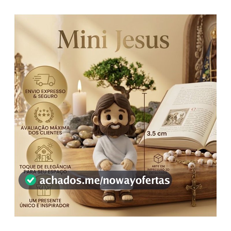 Mini Jesus Cristo 3,5 cm Sentado - Mini Jesus Pequeno Enfeite decorativo para Monitor, Notebook, Prateleira, TV e Nicho