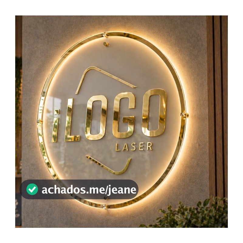 Logo em Acrílico Espelhado Com LED Personalizada base 2mm Cores Rose, Prateado, Dourado, Lilas