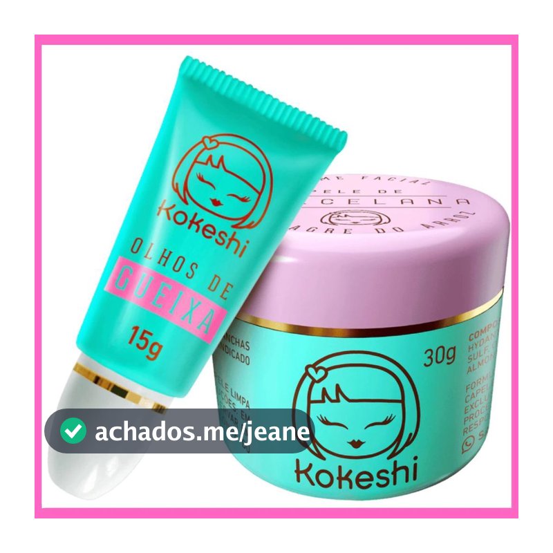 Kit Dupla Renovadores Faciais Kokeshi Pele Porcelana 30G + Olhos Gueixa 15G