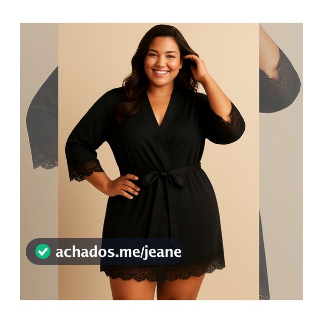 Robe Luxo Plus Size com Renda – Elegância, Conforto e Sofisticação