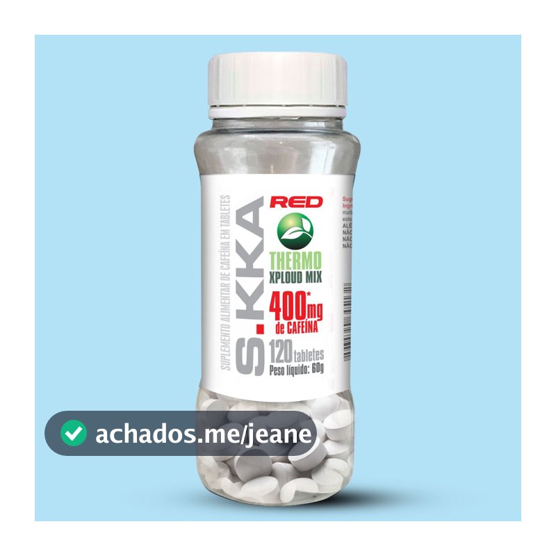 Skka 60 tabletes Red Series - Termogênico potente - 100% Original - Cafeína - Psyllium - Espirulina.