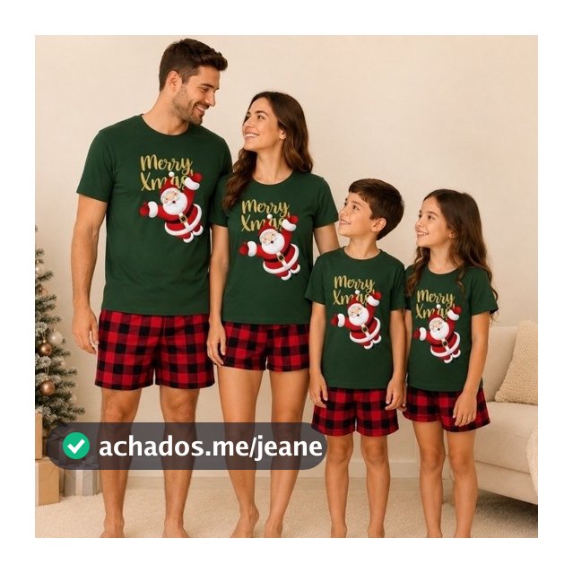 Pijama família Adulto e Infantil Natal e Ano novo Combinadinhos